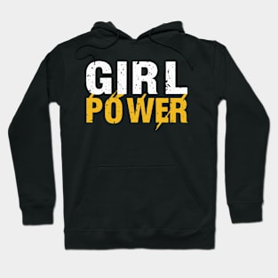 Girl Power Distressed Grunge Design Hoodie